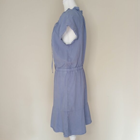Anthropologie Cloth & Stone Tie Neck Mini Dress Size Medium - Picture 3 of 6